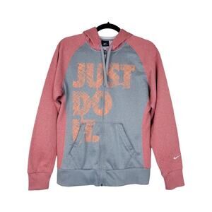 Nike Women’s Size XS Therma-Fit Full Zip Fleece Lined Hoodie Gray Jacket